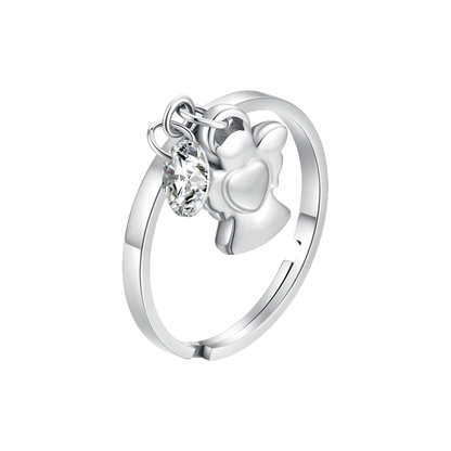LUCA BARRA - ANELLO DONNA IN ACCIAIO CON ANGELO E ZIRCONE BIANCO