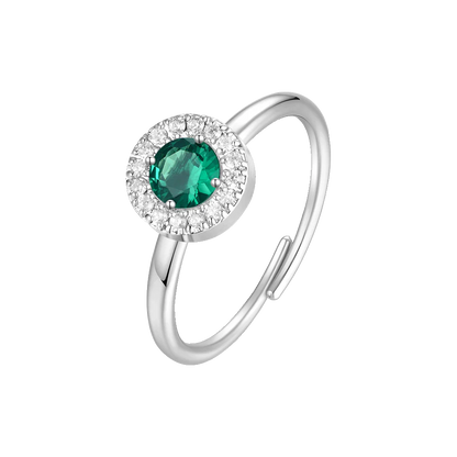 LUCA BARRA - ANELLO CON ELEMENTO CON ZIRCONI VERDI E BIANCHI