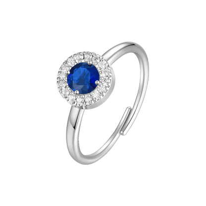 LUCA BARRA - ANELLO CON ELEMENTO CON ZIRCONI BLU E BIANCHI