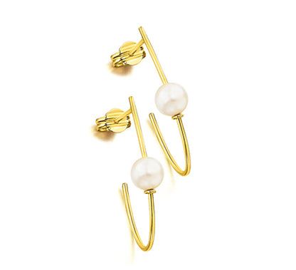 LE CARRE' - ORECCHINI ORO GIALLO CON PERLA