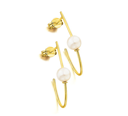 LE CARRE' - ORECCHINI ORO GIALLO CON PERLA