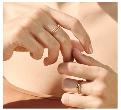 LE CARRE' - ANELLO MULTIFILI ORO GIALLO E DIAMANTI