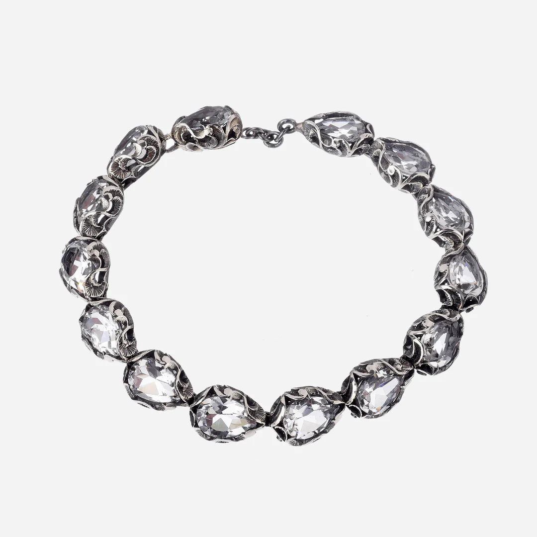 MARIAELUISA JEWELS - BRACCIALE TENNIS ARGENTO CRISTALLI DI ROCCA TAGLIO GOCCIA