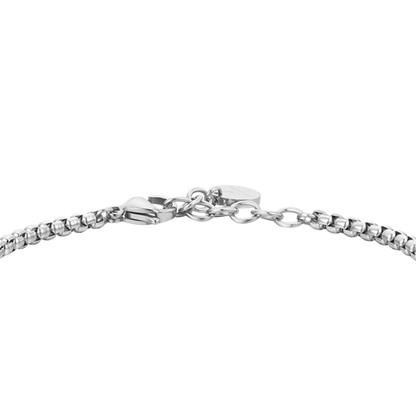 LUCA BARRA - BRACCIALE UOMO IN ACCIAIO PIETRE OCCHIO DI TIGRE