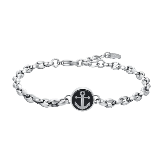 LUCA BARRA - BRACCIALE UOMO IN ACCIAIO CON ANCORA