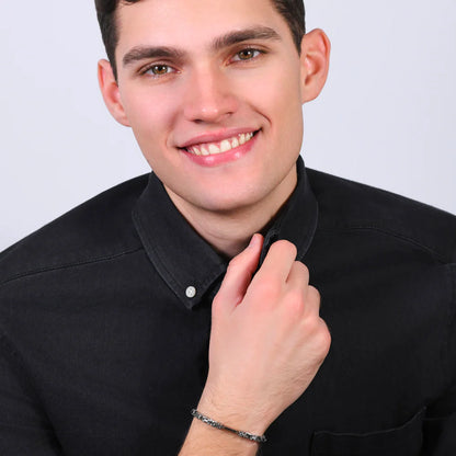 LUCA BARRA - BRACCIALE UOMO IN ACCIAIO ELEMENTO IP ROSE