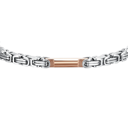 LUCA BARRA - BRACCIALE UOMO IN ACCIAIO ELEMENTO IP ROSE