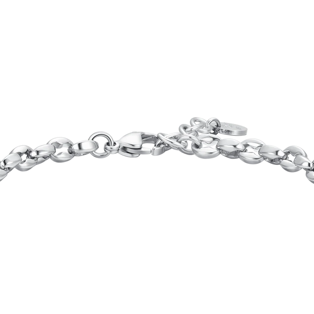 LUCA BARRA - BRACCIALE UOMO IN ACCIAIO CON CROCE