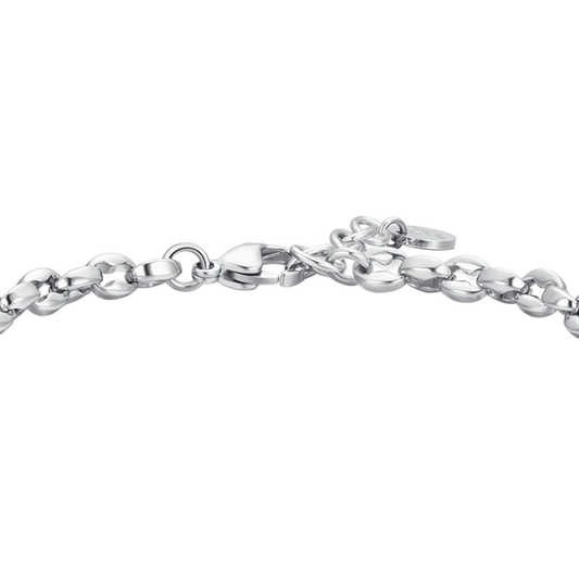 LUCA BARRA - BRACCIALE UOMO IN ACCIAIO CON CROCE