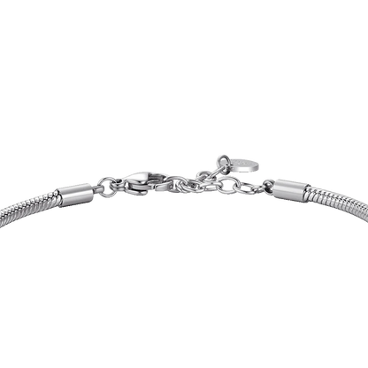 LUCA BARRA - BRACCIALE UOMO IN ACCIAIO CON ELEMENTO CON SMALTO NERO