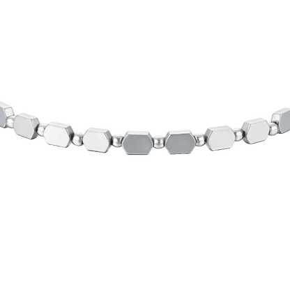 LUCA BARRA - BRACCIALE UOMO IN ACCIAIO CON EMATITE SILVER