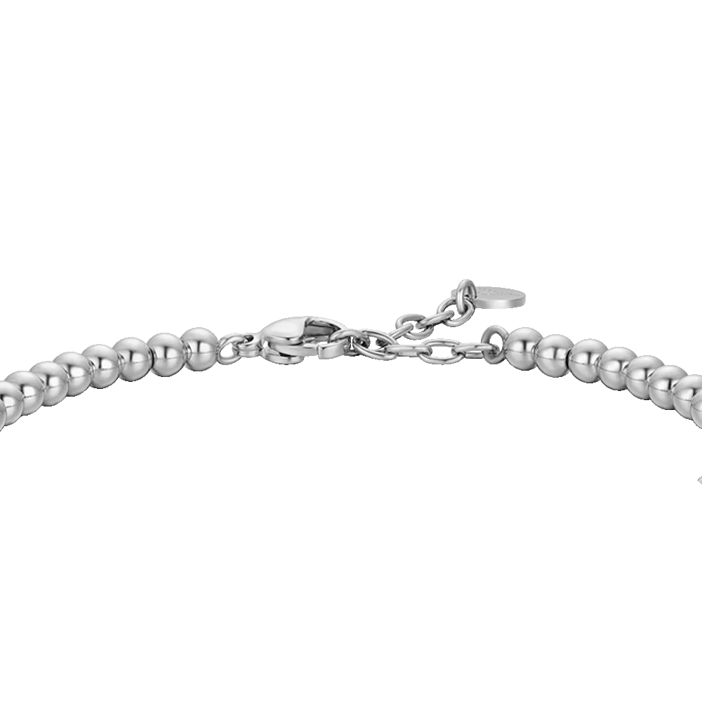 LUCA BARRA - BRACCIALE UOMO IN ACCIAIO CON ELEMENTI IN EMATITE BLU