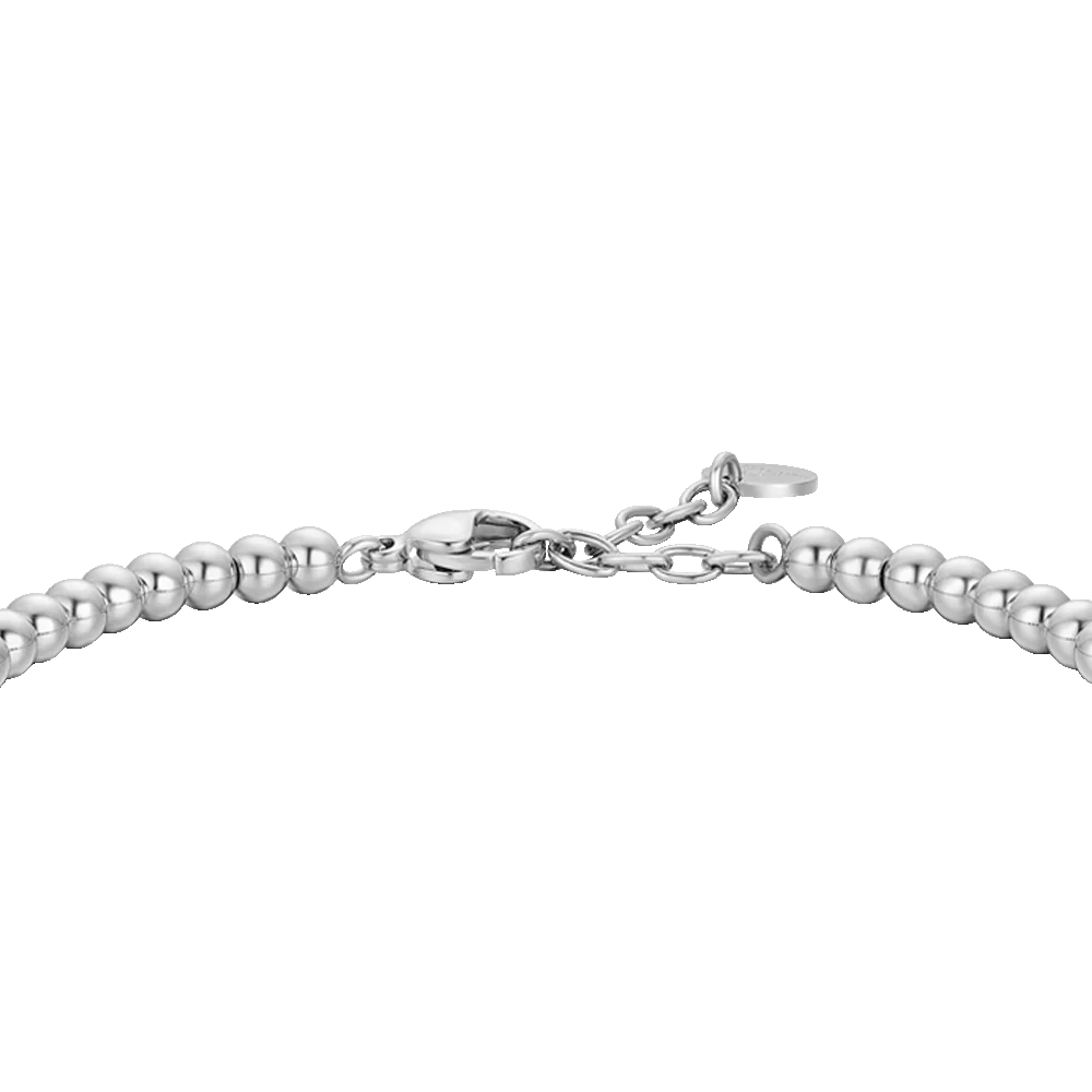 LUCA BARRA - BRACCIALE UOMO IN ACCIAIO CON ELEMENTI IN EMATITE GRIGIA