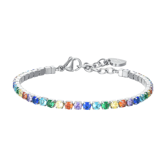 LUCA BARRA - BRACCIALE TENNIS DONNA CRISTALLI MULTICOLOR