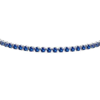 LUCA BARRA - BRACCIALE TENNIS DONNA IN ACCIAIO CON ZIRCONI BLU