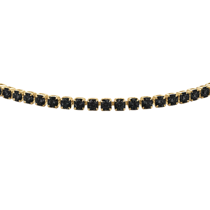 LUCA BARRA - BRACCIALE TENNIS DONNA IN ACCIAIO COLORE ORO CON ZIRCONI NERI