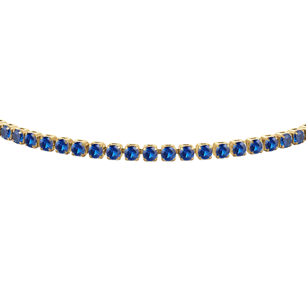 LUCA BARRA - BRACCIALE TENNIS DONNA IN ACCIAIO COLORE ORO CON ZIRCONI BLU