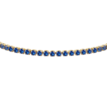 LUCA BARRA - BRACCIALE TENNIS DONNA IN ACCIAIO COLORE ORO CON ZIRCONI BLU