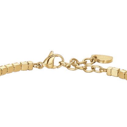 LUCA BARRA - BRACCIALE DONNA TENNIS IN ACCIAIO IP GOLD CON CRISTALLI ROSSI