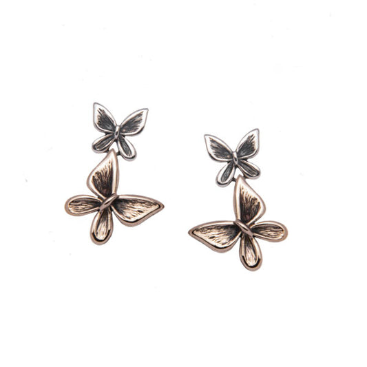 ORECCHINI FARFALLE PRIMAVERA ARGENTO E BRONZO