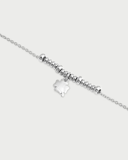 BRACCIALE ARGENTO DORATO CON QUADRIFOGLIO