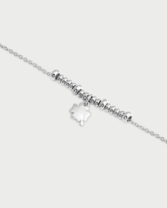 BRACCIALE ARGENTO DORATO CON QUADRIFOGLIO