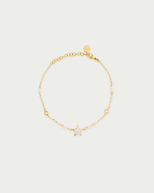 BRACCIALE ARGENTO DORATO CON STELLA E ZIRCONI