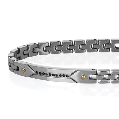 GOYATE' - BRACCIALE ZENITH MAVERICK PISTRINA CON ZIRCONI NERI