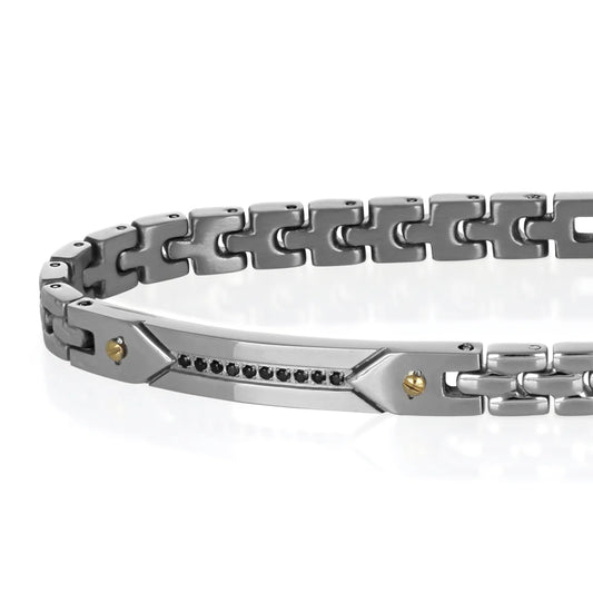 GOYATE' - BRACCIALE ZENITH MAVERICK PISTRINA CON ZIRCONI NERI