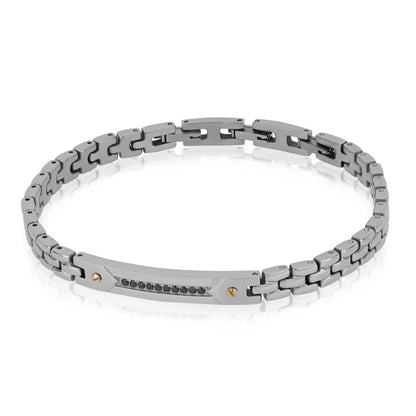 GOYATE' - BRACCIALE ZENITH MAVERICK PISTRINA CON ZIRCONI NERI