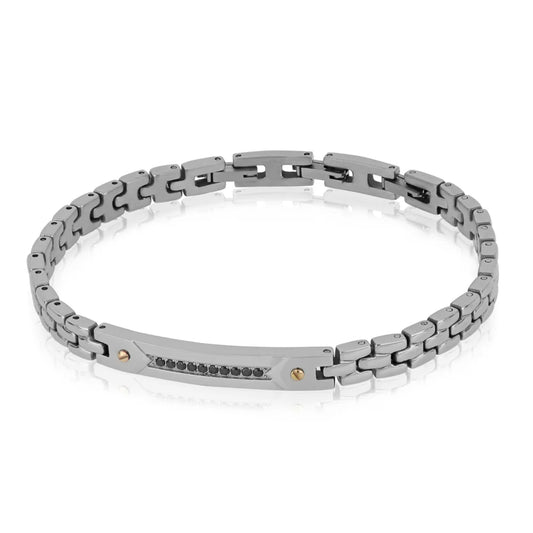 GOYATE' - BRACCIALE ZENITH MAVERICK PISTRINA CON ZIRCONI NERI