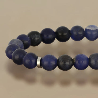 GOYATE' - BRACCIALE ACCIAIO CON SFERE BLU LAPIS