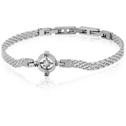 GOYATE' - BRACCIALE UOMO ACCIAIO CON ROSA DEI VENTI