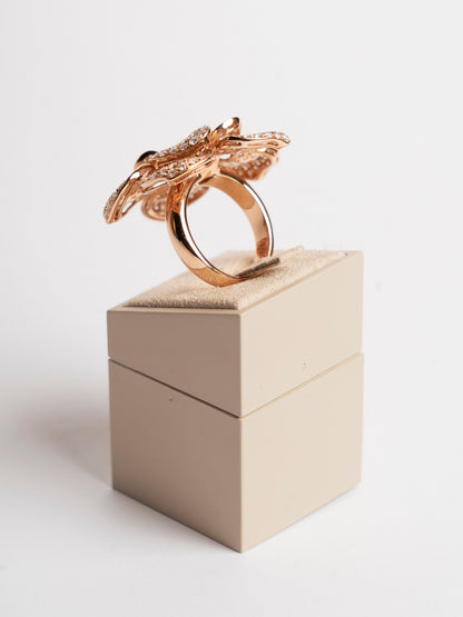 LEO PIZZO - ANELLO NILUFAR ORO ROSE' E PAVE' DI DIAMANTI