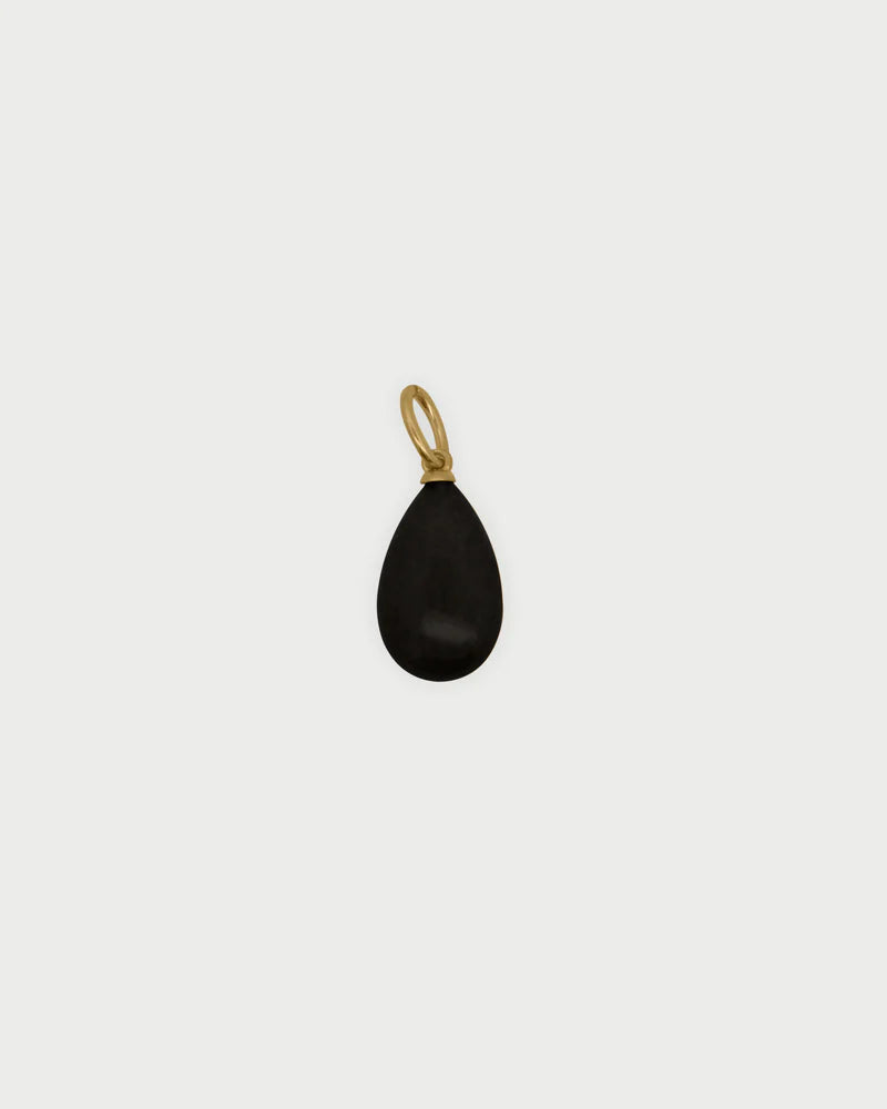 CHARM BAR - CIONDOLO GOCCIA GIADA NERA