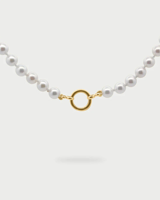 CHARM BAR - COLLANA GIROCOLLO PERLE CON MOSCHETTONE DORATO