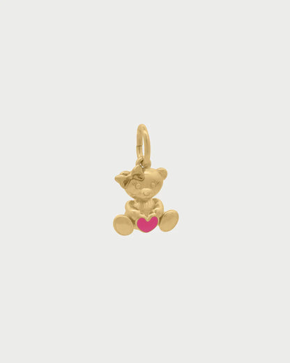 CHARM BAR - CIONDOLO ORESETTA NELLA ARGENTO DORATO E CUORE ROSA