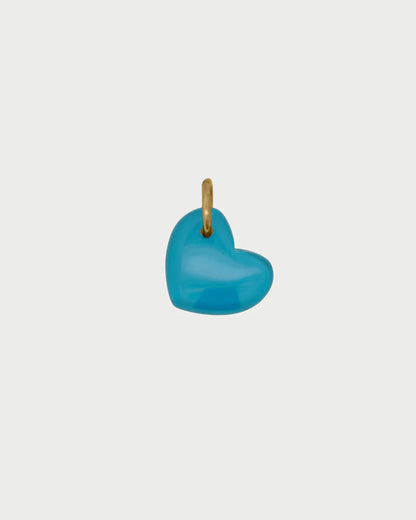CHARM BAR - CIONDOLO CUORE CRISTALLO AZZURRO