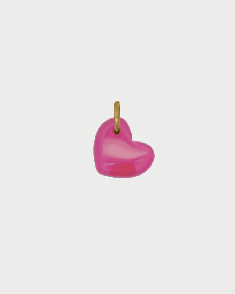 CHARM BAR - CIONDOLO CUORE CRISTALLO ROSA