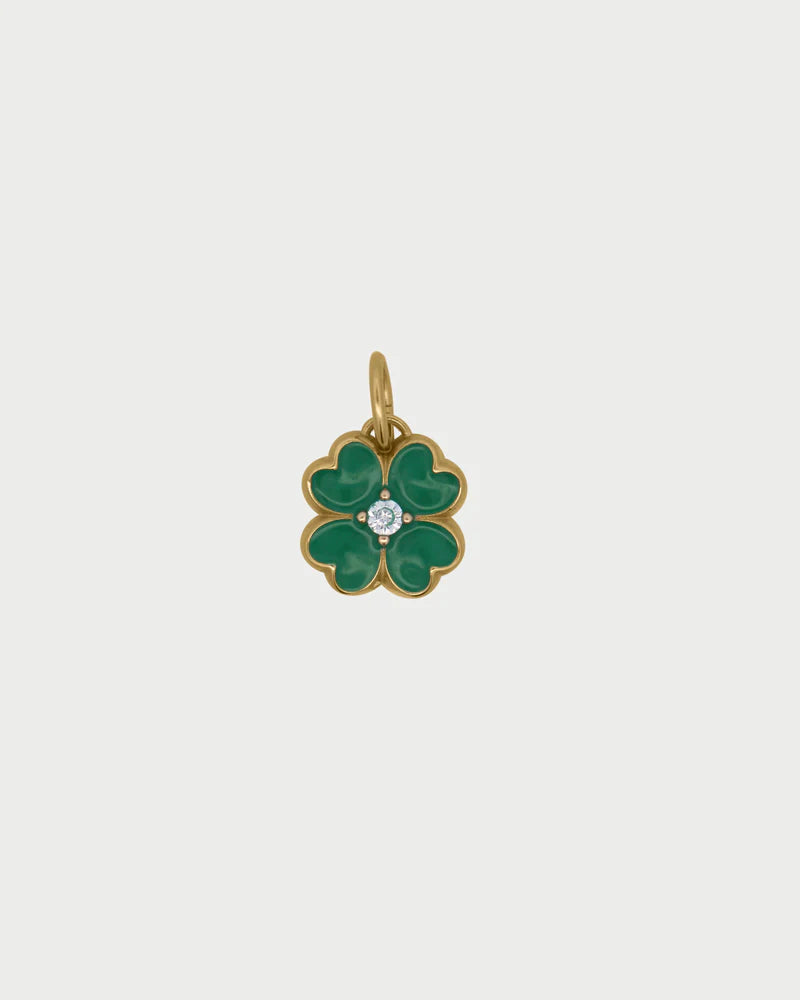 CHARM BAR - CIONDOLO QUADRIFOGLIO SMATO VERDE