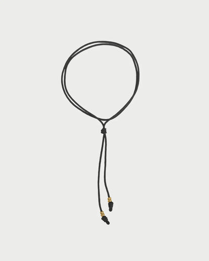 CHARM BAR - COLLANA GIROCOLLO BASE SOFT CORD NERO CRAVATTA