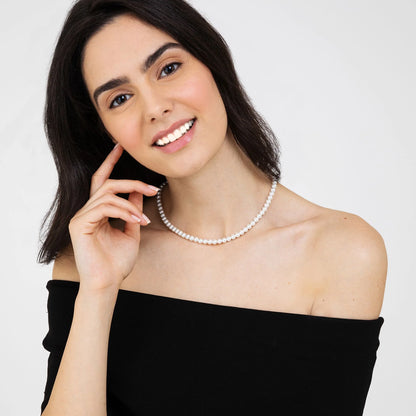 LUCA BARRA - COLLANA DONNA DI PERLE BIANCHE