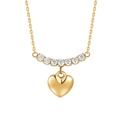 LUCA BARRA - COLLANA IN ACCIAIO IP GOLD CON CUORE E ZIRCONI BIANCHI