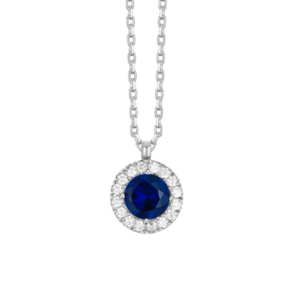 LUCA BARRA - COLLANA CON ELEMENTO CON ZIRCONI BLU E BIANCHI