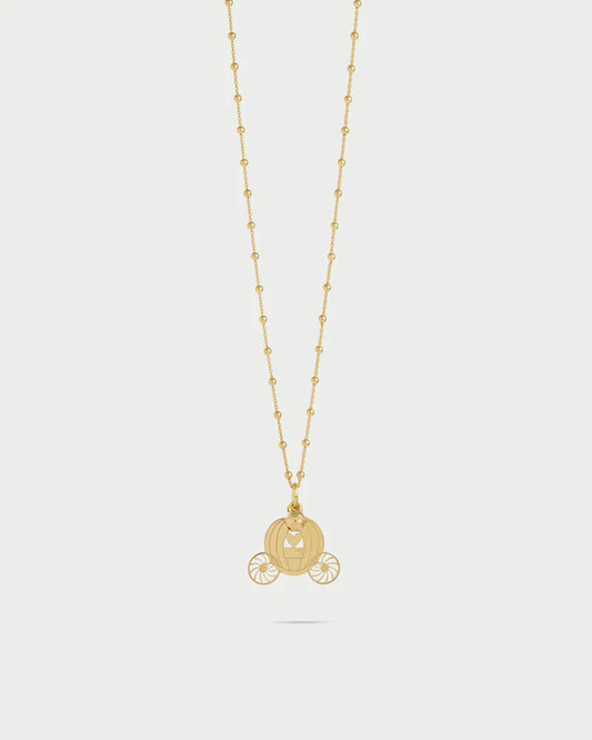 COLLANA ARGENTO DORATO CON CARROZZA