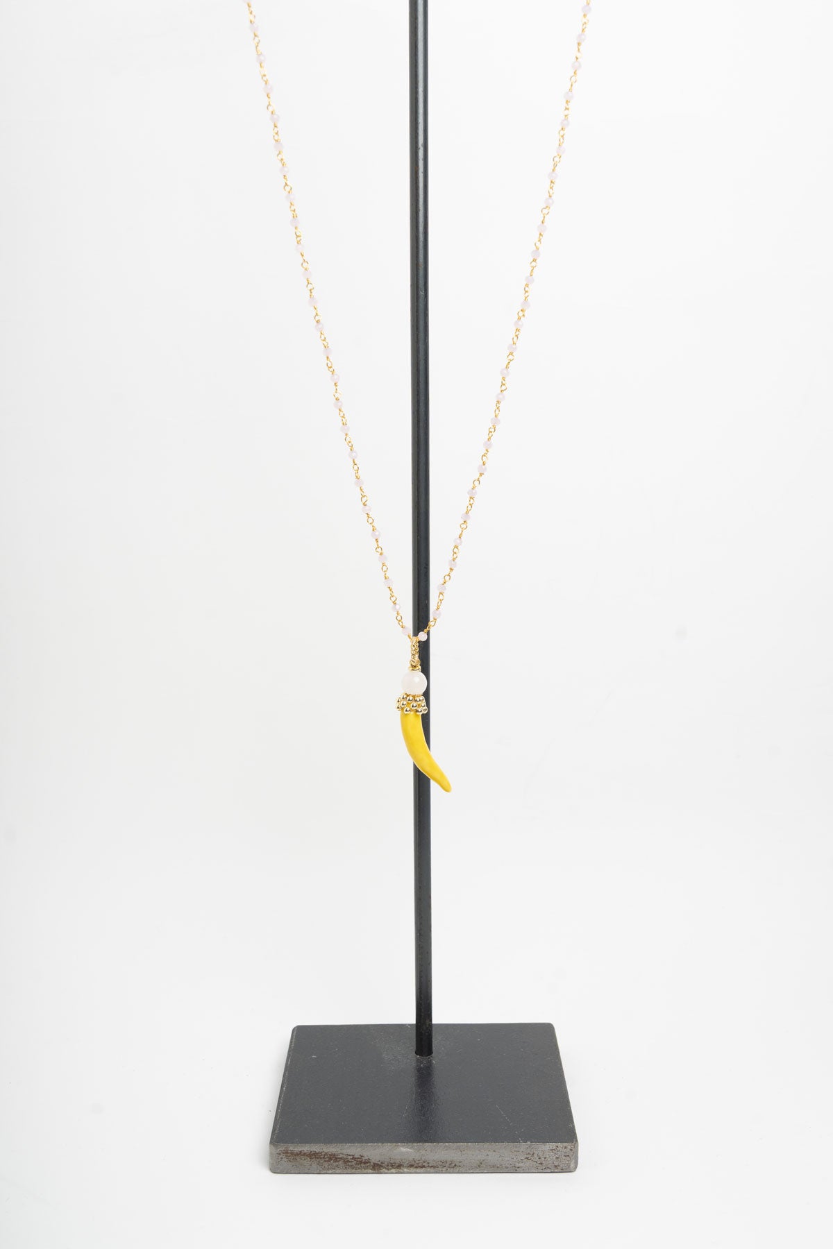 SICYLUI - COLLANA CORNO PICCOLO IN CERAMICA GIALLO