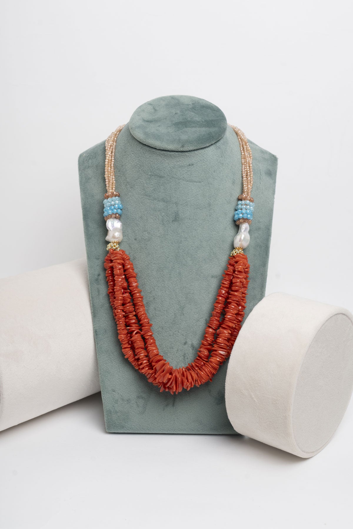 SICYLUI - COLLANA CORALLO E PERLA SCARAMAZZA