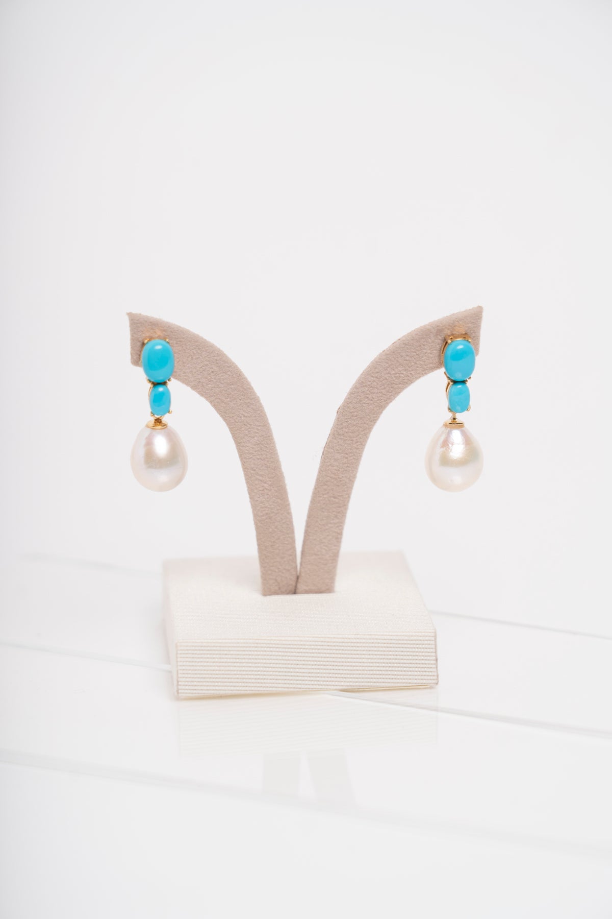 SOARA - ORECCHINI IN TURCHESE E PERLE