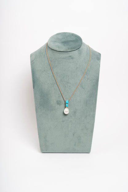 SOARA - COLLANA PENDENTE IN TURCHESE E PERLE