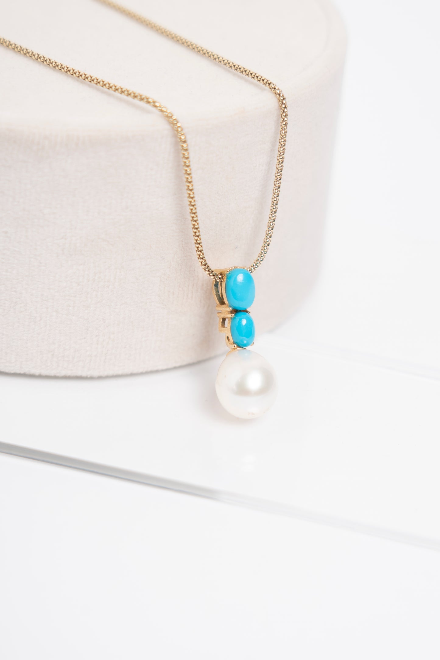 SOARA - COLLANA PENDENTE IN TURCHESE E PERLE